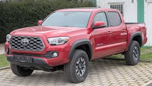 Red 3rd gen Toyota Tacoma TRD Off-Road double cab